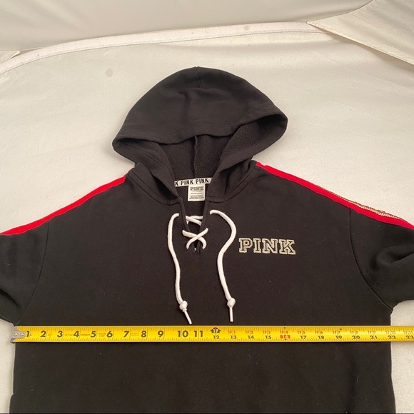 Victoria’s Secret PINK rose bling lace up hoodie S - Picture 9 of 14